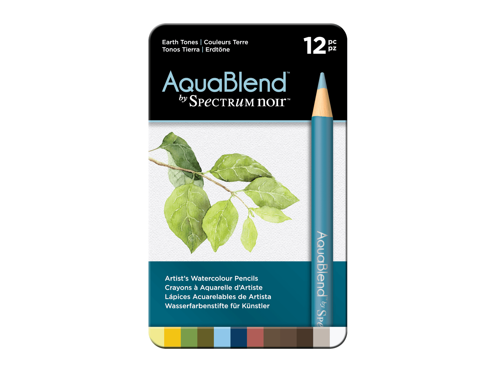 AquaBlend by Spectrum Noir 12 Pencil Set - Earth Tones