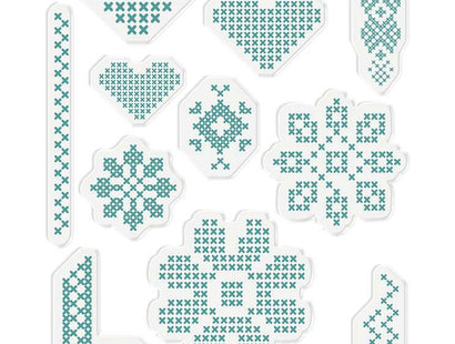 Sara Signature Sew Lovely Clear Acrylic Stamp - Cross Stitch Adornments