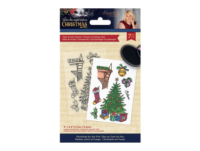 Sara Signature 'Twas the Night Before Christmas - Acrylic Stamp - Stockings by the Fire