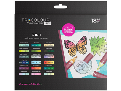 Tri-Colour Brush Marker Set - 18 Pack - Spectrum Noir