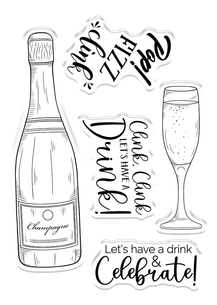 Gemini Cheers To You Stamp & Die - Champagne Celebrations -Crafters ...