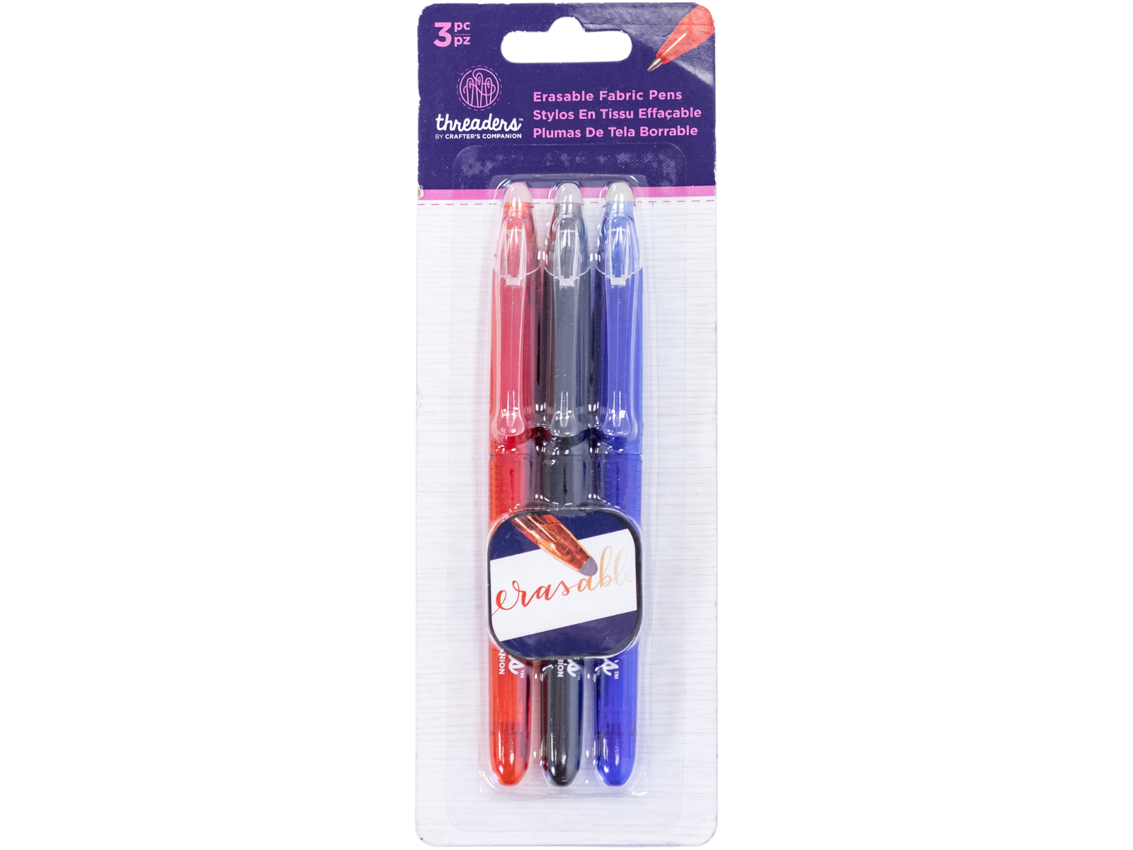 Threaders Erasable Fabric Pens - 3pk