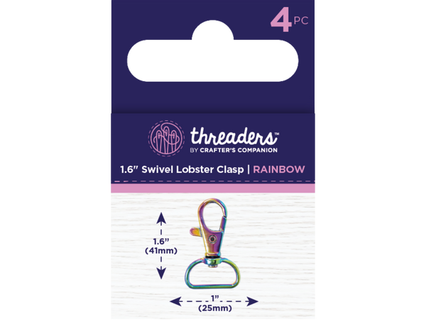 Threaders 1.6” Swivel Lobster Clasp - Rainbow (4pc)