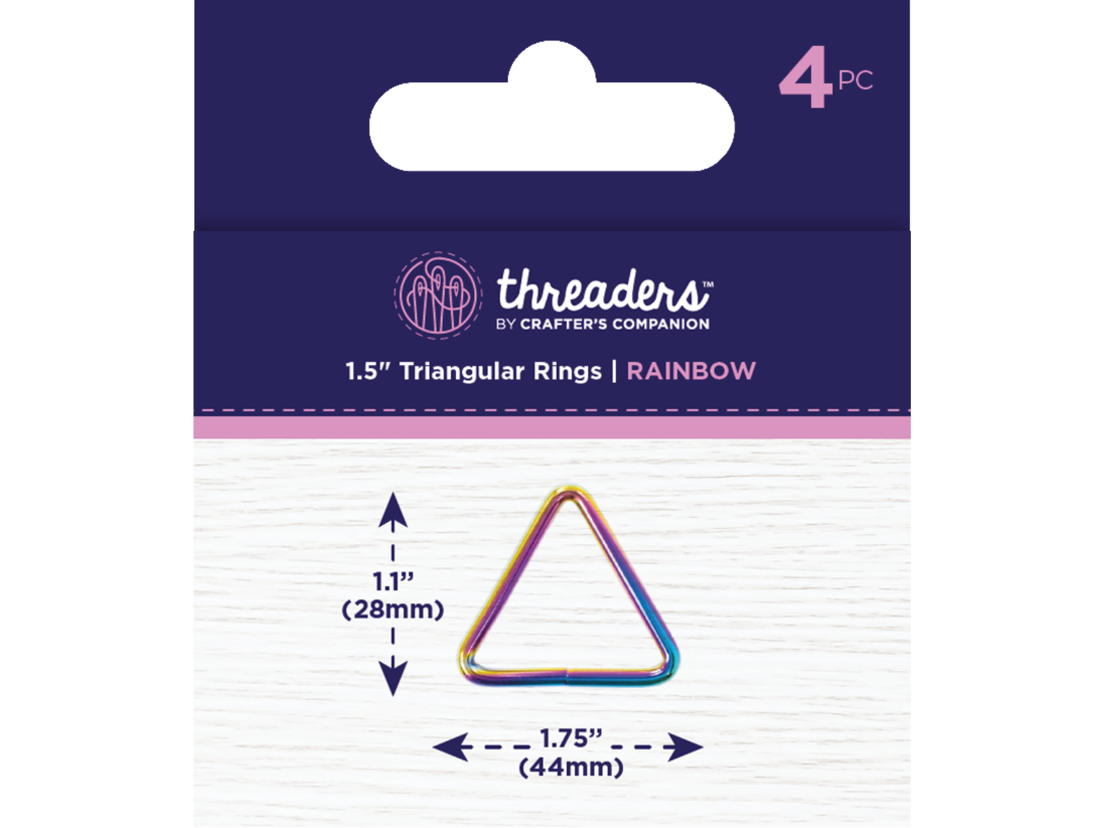 Threaders 1.5” Triangular Rings - Rainbow (4pc)