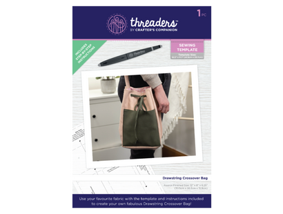 Threaders Sewing Templates - Drawstring Crossover Bag