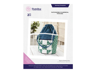 Threaders Bag Template - Patchwork Cylindrical Tote Bag