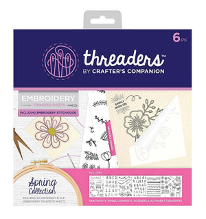 Threaders Embroidery Transfer Sheets - Spring Folded