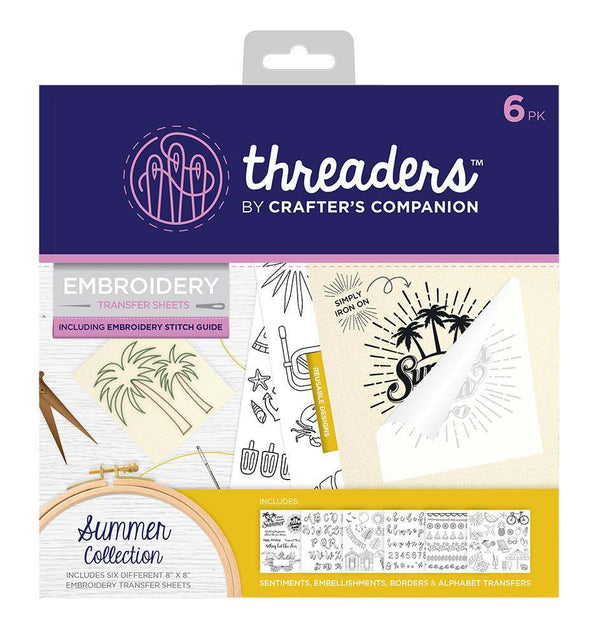 Threaders Embroidery Transfer Sheets - Summer Folded