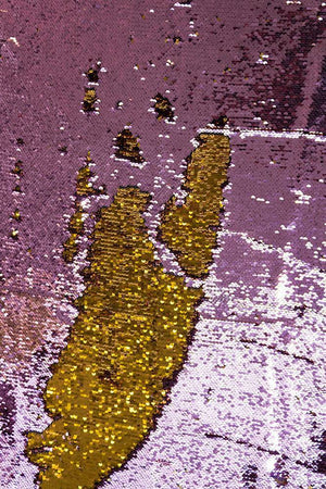 Threaders Sequin Fabric - Pink and Gold