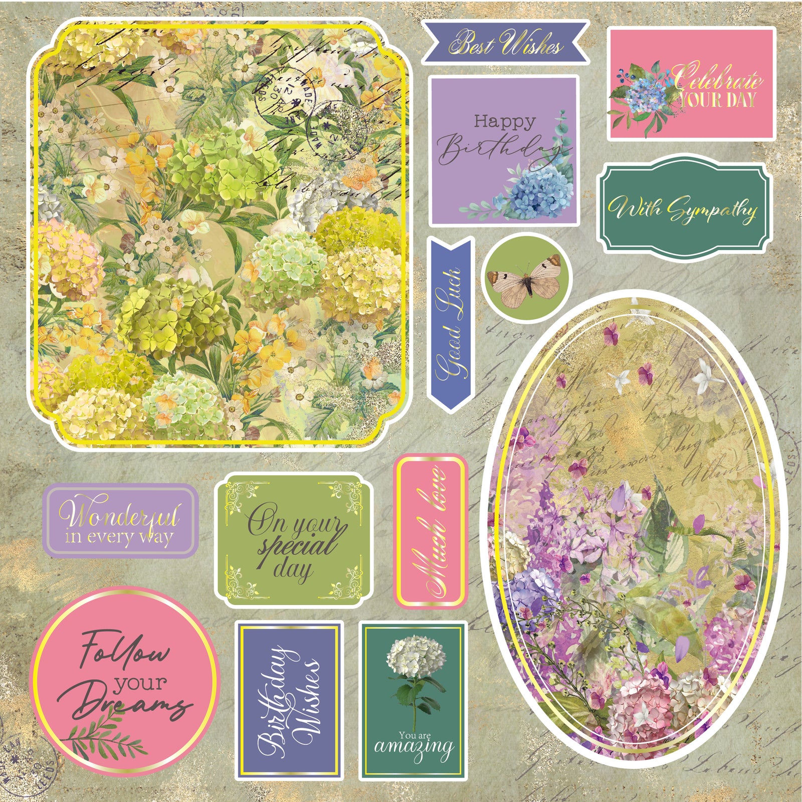 Nature's Garden - Hydrangea - 8" x 8" Topper Pad