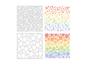 Colour Your World 8x8" Stencil Set - Bubbles and Balloons