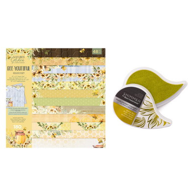 Nature's Garden Bee-Youtiful 12x12 Paper Pad with FREE Shimmer Inkpad