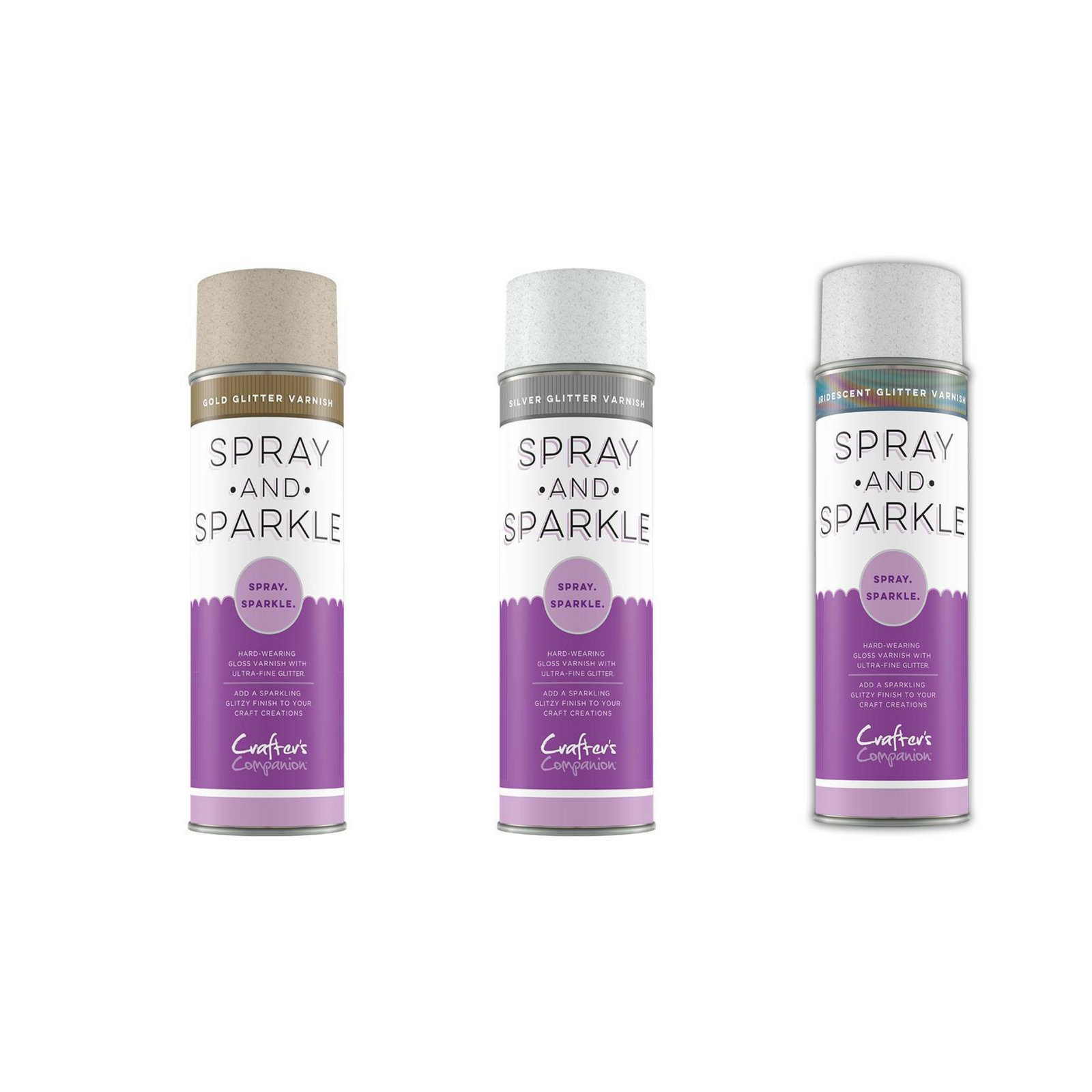 Crafter's Companion Spray and Sparkle Glitter Varnish 3pk