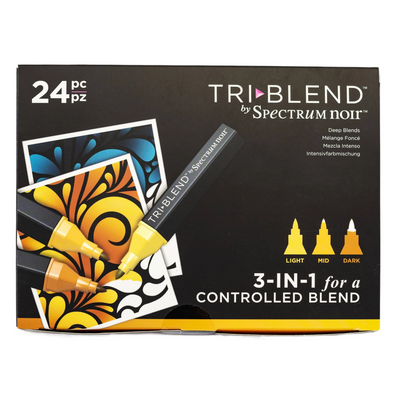 Specturm Noir Triblend Markers Deep Blends 24pc with FREE Pen Carry Case
