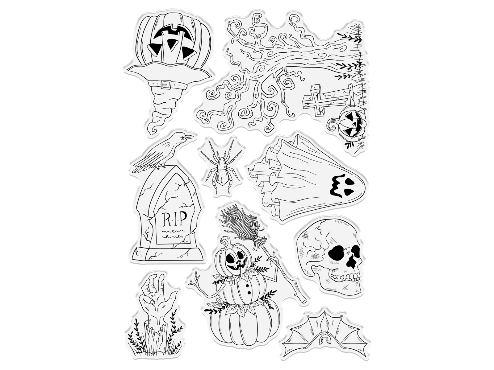 Vintage Halloween Clear Acrylic Stamps - Vintage Halloween