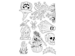 Vintage Halloween Clear Acrylic Stamps - Vintage Halloween