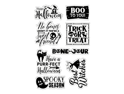 Vintage Halloween Clear Acrylic Stamps - Boo To You