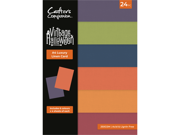 Vintage Halloween Luxury Linen Card Pack - A4