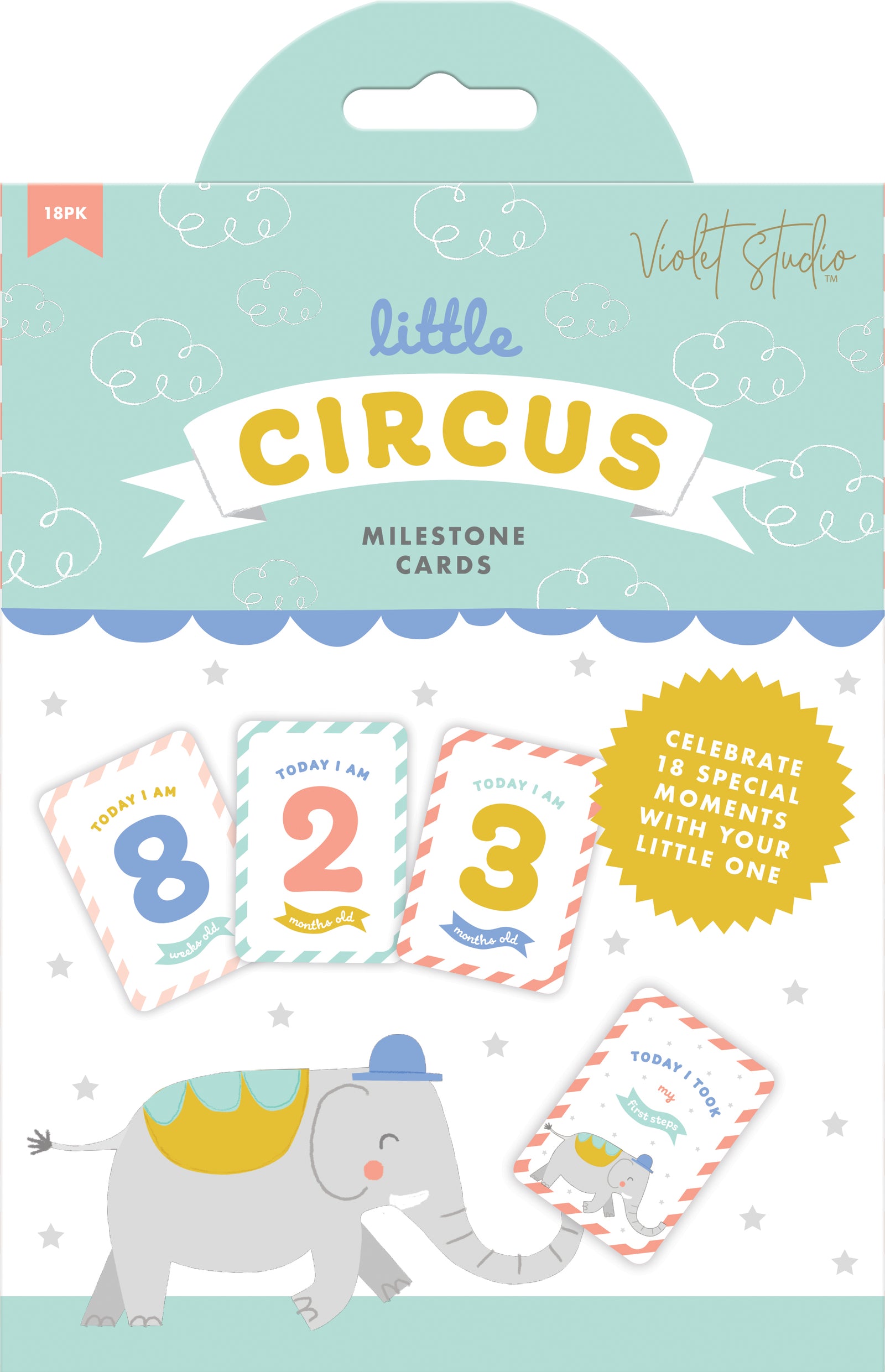 Little Circus Baby Milestone Cards - Violet Studios