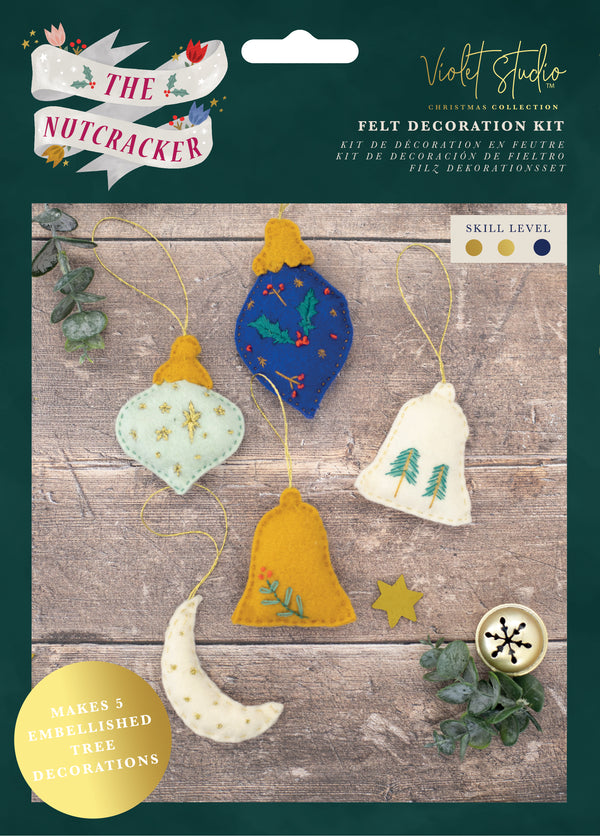 Mini Felt Tree Decorations - 4pk - The Nutcracker - Violet Studios