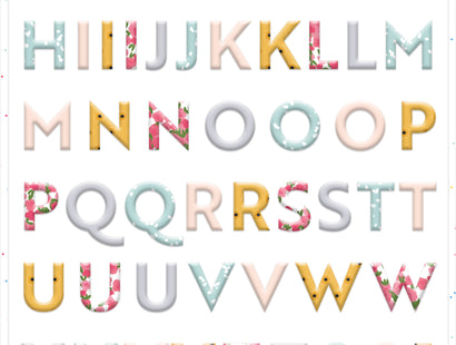 Alphabet Stickers Rainbow Blooms - Violet Studios