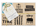 Wooden Stamp Set Party - 6pcs - Violet Studios