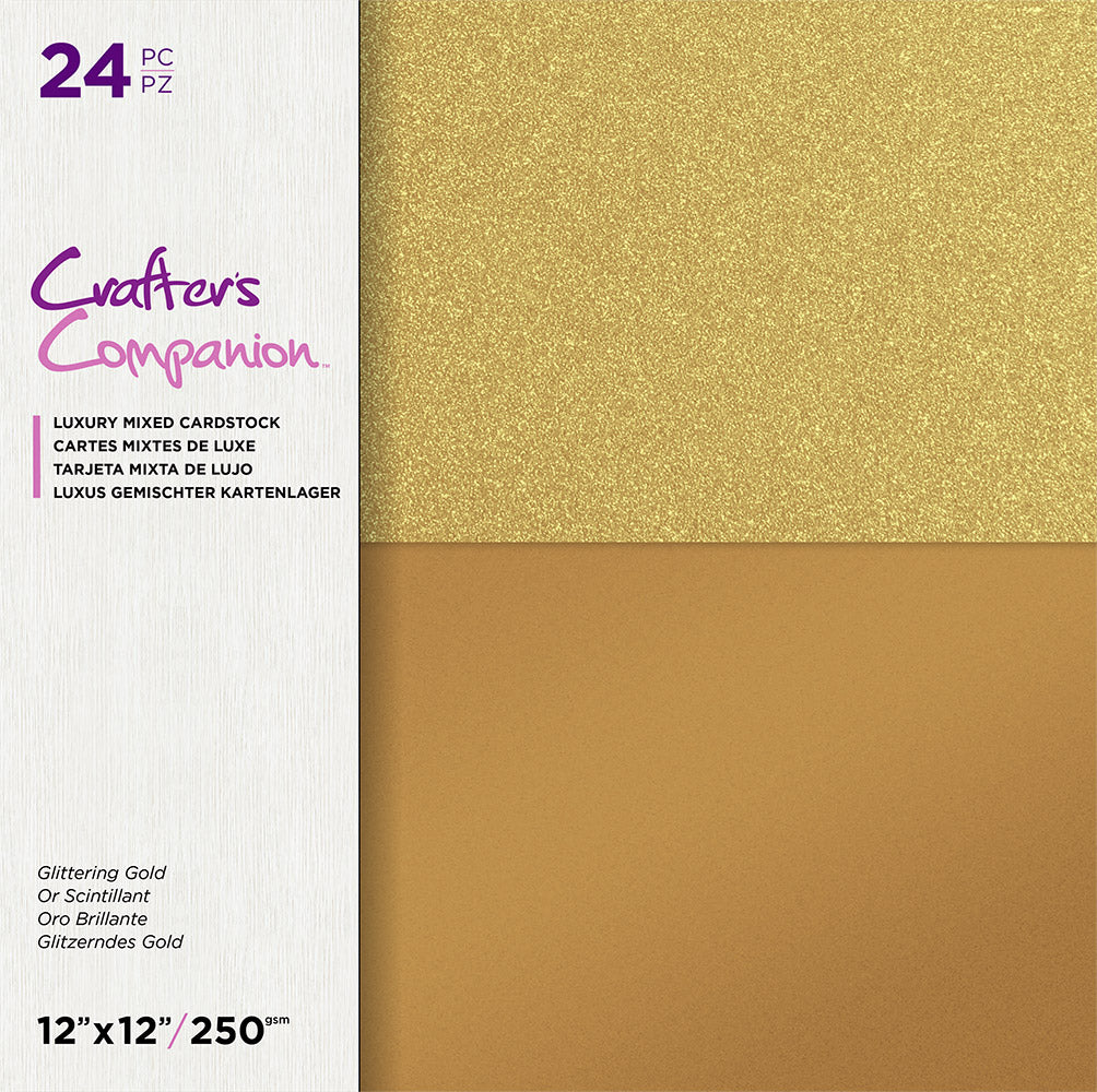 Crafter's Companinon Mixed Cardstock Collection - Glittering Gold, Regal Rose Gold & Sparkling Silver