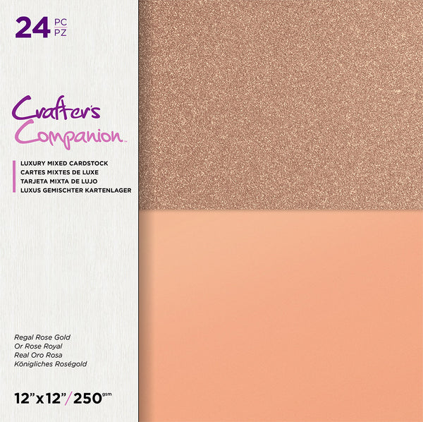 Crafter's Companinon Mixed Cardstock Collection - Glittering Gold, Regal Rose Gold & Sparkling Silver