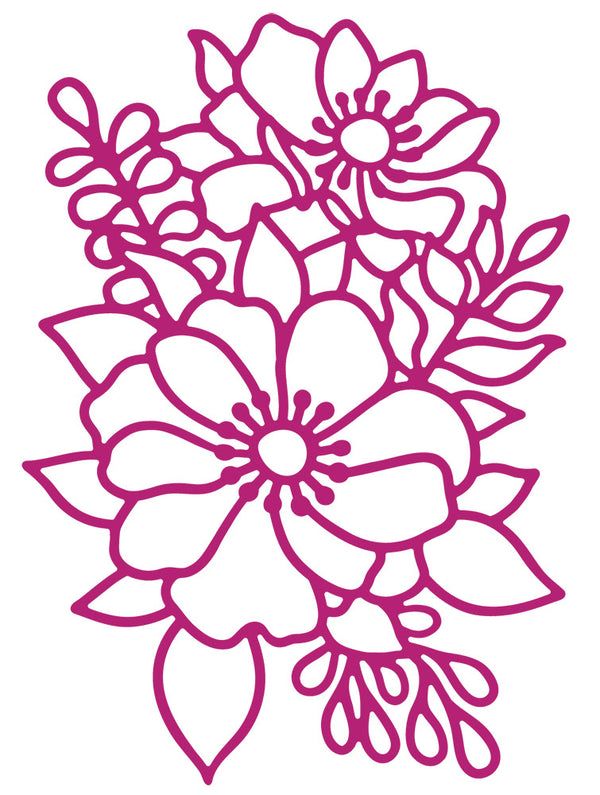 Gemini Large Outline Floral Die - Anemones