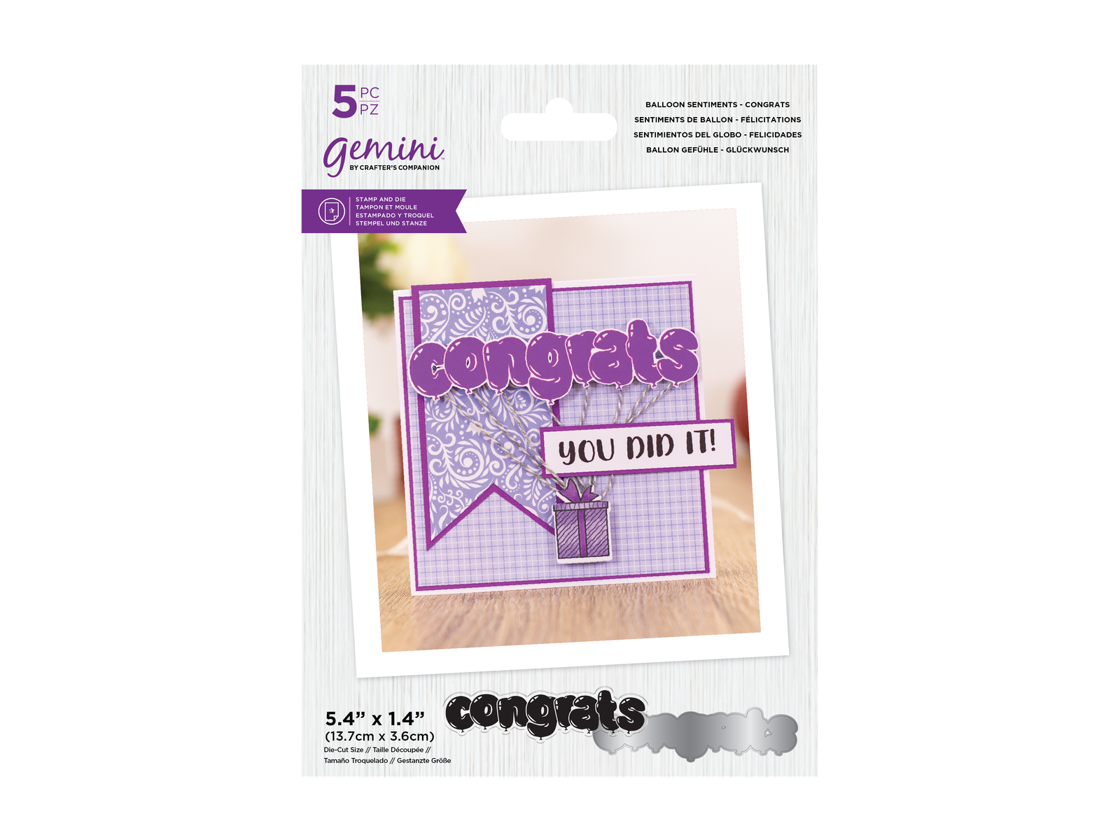 Gemini Balloon Stamp & Dies with Spectrum Noir Shimmer Inkpads Selection