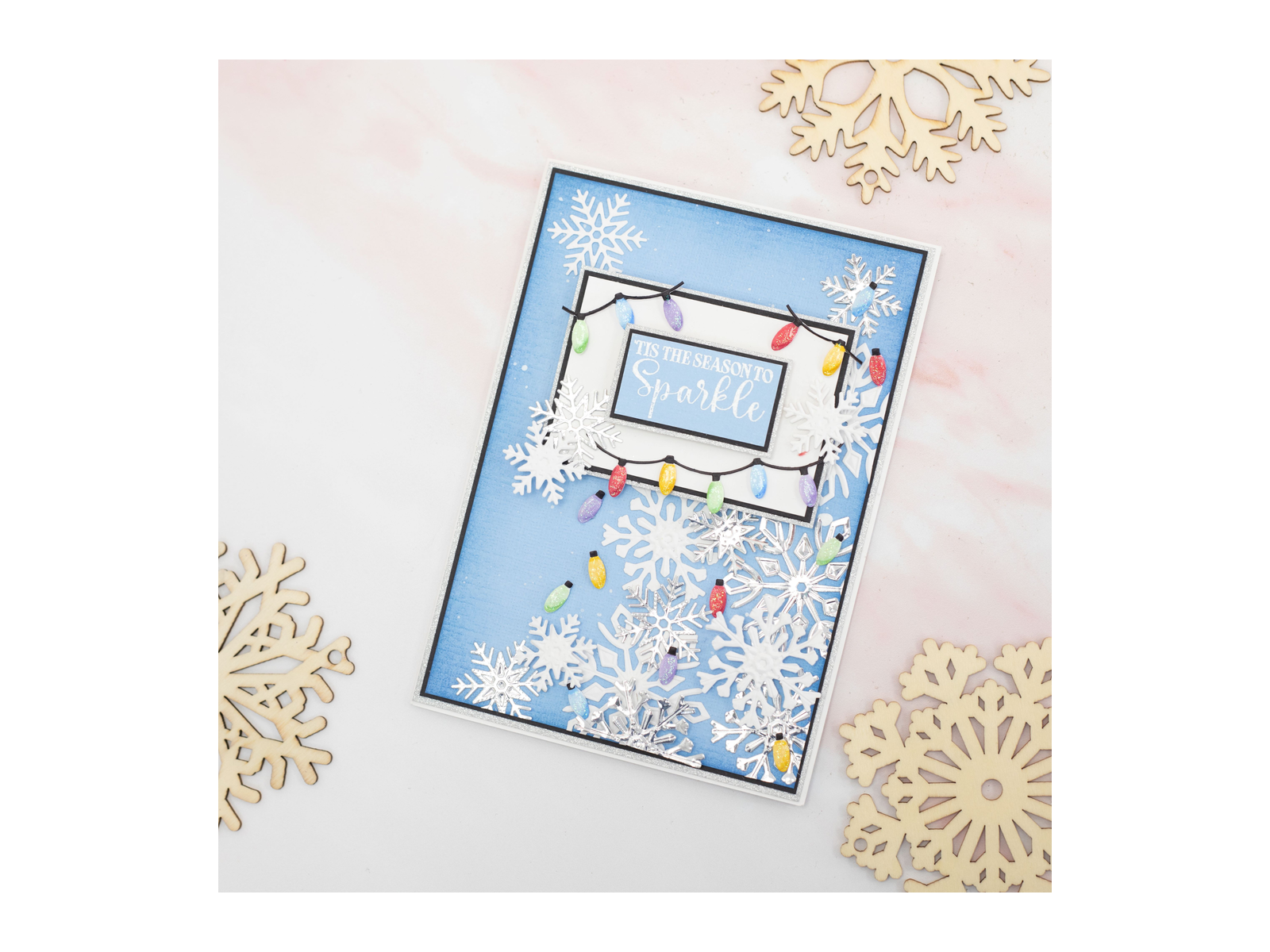 Crafters Companion 6” x 9” 3D Folder & Metal Die - Christmas Sparkle