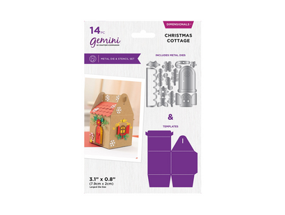 Crafter's Companion 3D Box Die and Stencil Set - Christmas Cottage