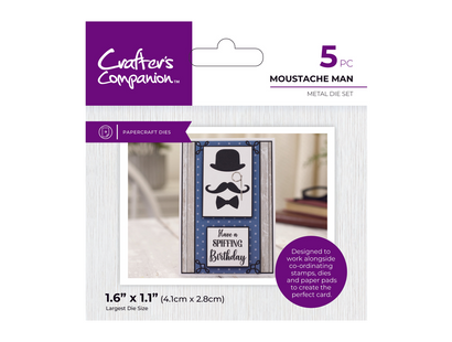 Crafter's Companion Modern Man Metal Die - Moustache Man