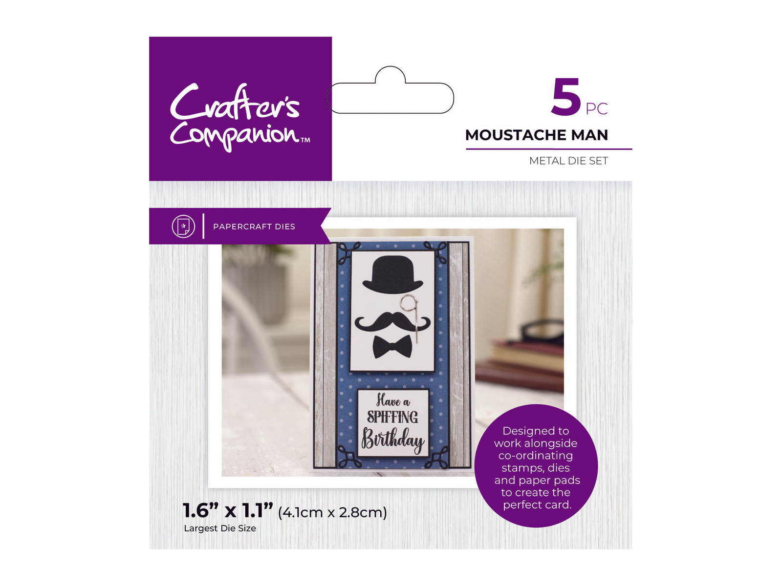 Crafter's Companion Modern Man Metal Die - Moustache Man