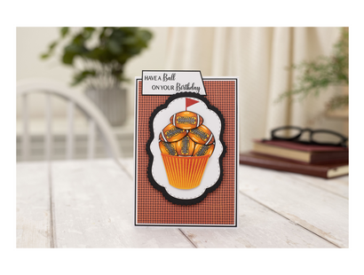 Crafter's Companion Modern Man Stamp and Die - Football Cupcake