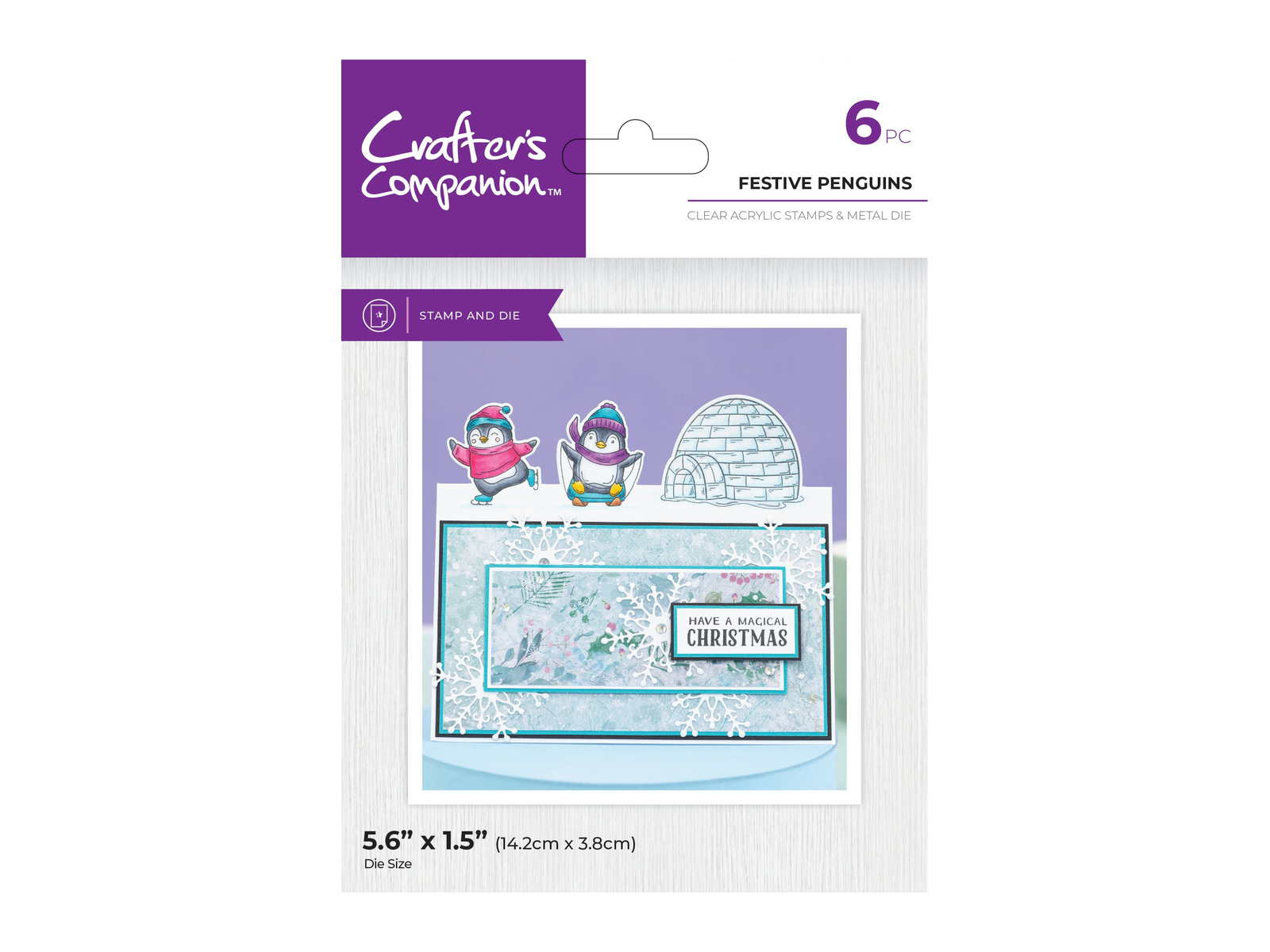 Crafters Companion Stamp and Die - Festive Penguins