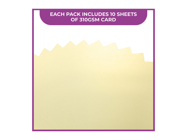 Crafter's Companion Centura Pearl Metallic A4 Single Colour 10 Sheet Pack - Solar Gold