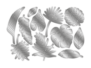 Flamazing Flamingos Metal Dies 11 piece - Tropical Leaves