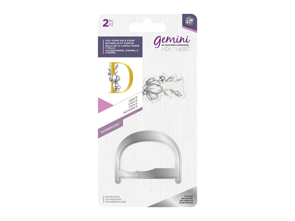 Gemini FOILPRESS Expressions Large Stamp and Die Set - Letter D