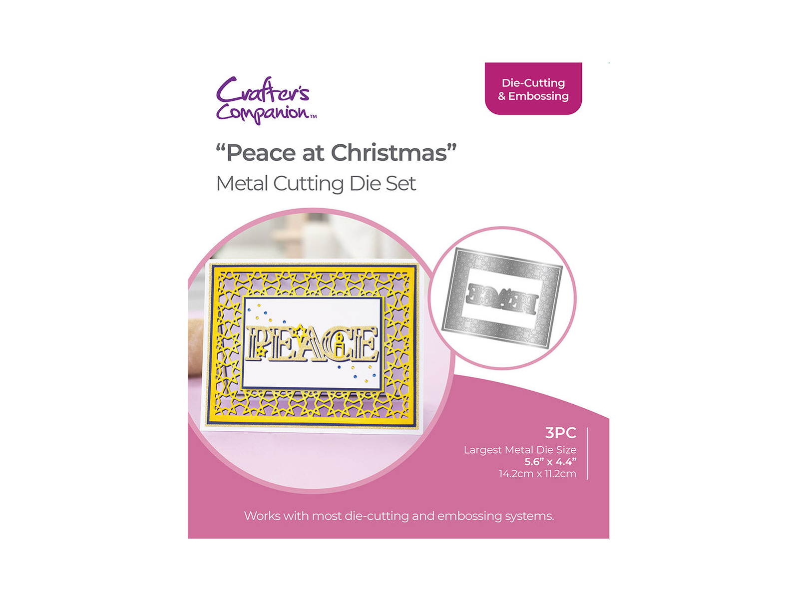 Peace at Christmas Festive Frame and Sentiment Metal Die Set