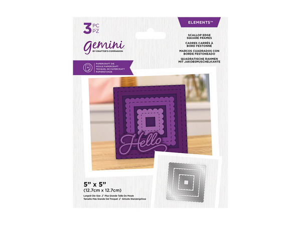 Gemini Elements Nesting Frame Die - Scallop Edge Square