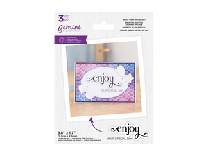 Gemini- Stamp And Die- Fancy Sentiments -Enjoy Your Special Day