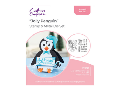 Gemini Shaped Card Base Stamp & Die - Jolly Penguin