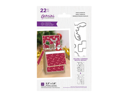 Gemini Pop Up Box Stamp & Die - Santa & Rudolph