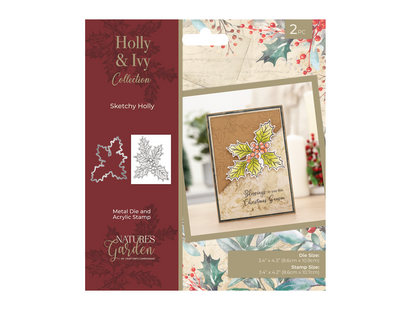 Nature’s Garden - Stamp and Die - Sketchy Holly