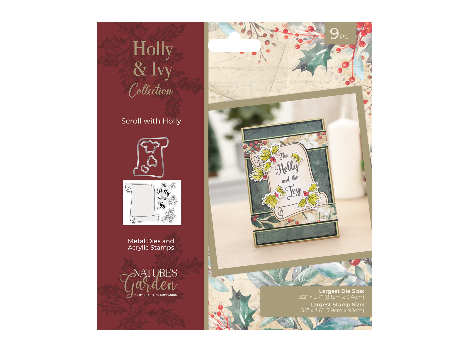 Nature’s Garden - Stamp and Die - Scroll With Holly