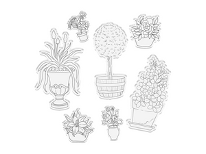 Sara Signature Country Lane Stamp and Die - Perennials in Pots