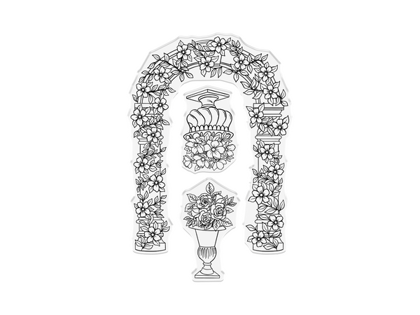 Sara Signature - Age of Elegance - Stamp & Die - Garden Arch & Topiary Urn