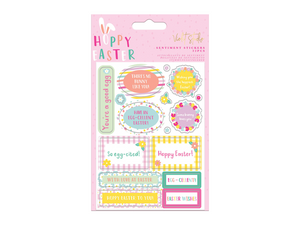 Sentiment & Die Cut Stickers - Hoppy Easter - Violet Studios