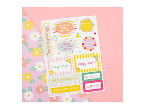 Sentiment & Die Cut Stickers - Hoppy Easter - Violet Studios